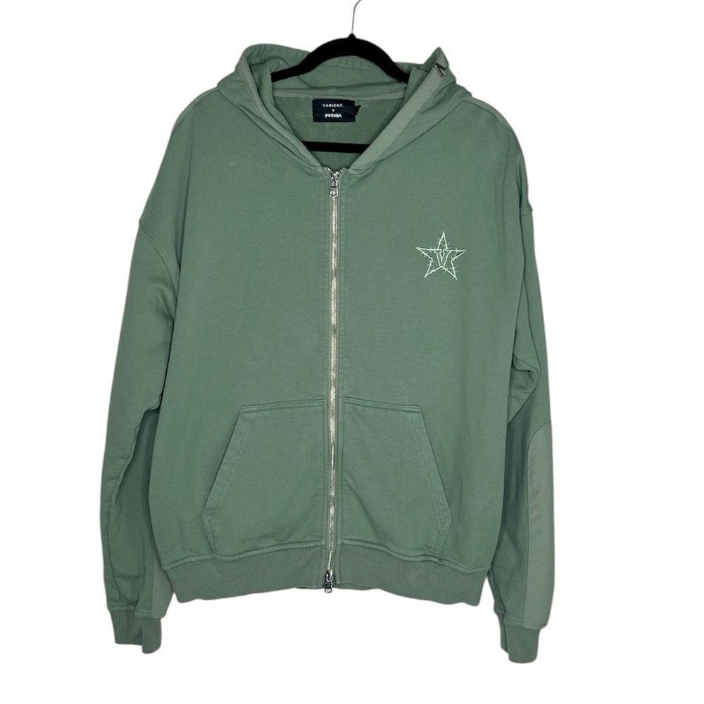 Varient + Pythia Green Zip Up Hoodie size Medium
